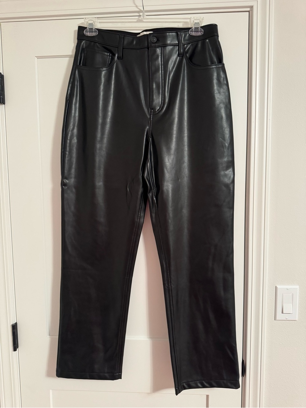 Abercrombie and Fitch Black Faux Leather Jeans